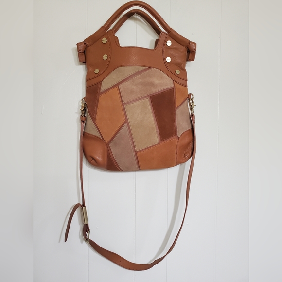 Foley + Corinna Leather & Suede Patchwork Lady Tote (Multi Color Neutral) - Picture 3 of 15
